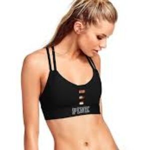 PINK Victoria's Secret Strappy SZ M Black Sports Bra